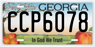 GA license plate CCP6078