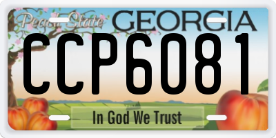 GA license plate CCP6081