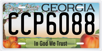 GA license plate CCP6088