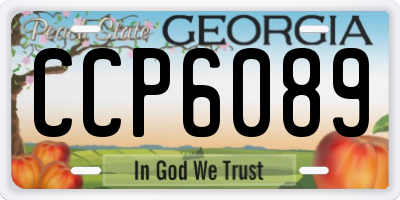 GA license plate CCP6089
