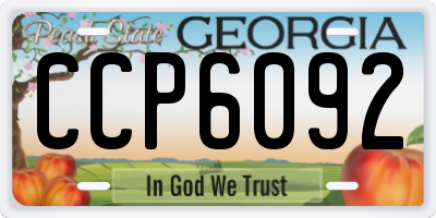 GA license plate CCP6092