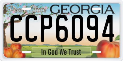 GA license plate CCP6094