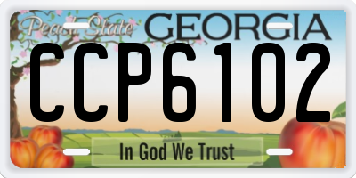 GA license plate CCP6102