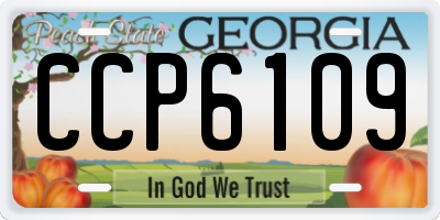 GA license plate CCP6109