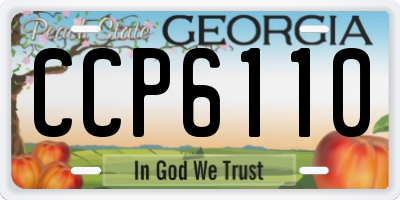GA license plate CCP6110