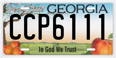 GA license plate CCP6111