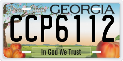 GA license plate CCP6112