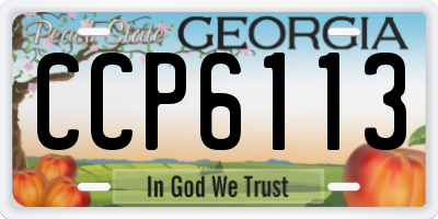 GA license plate CCP6113