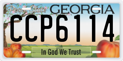 GA license plate CCP6114