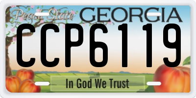 GA license plate CCP6119