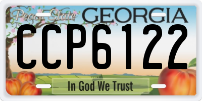GA license plate CCP6122