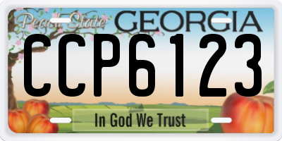 GA license plate CCP6123