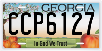GA license plate CCP6127