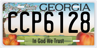 GA license plate CCP6128