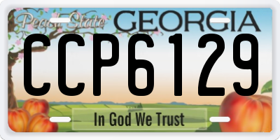 GA license plate CCP6129