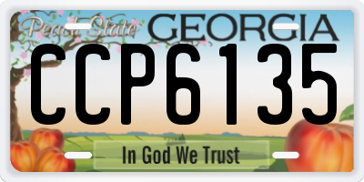 GA license plate CCP6135