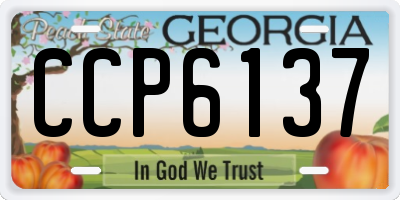 GA license plate CCP6137
