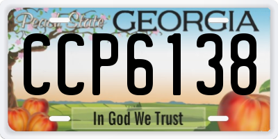 GA license plate CCP6138
