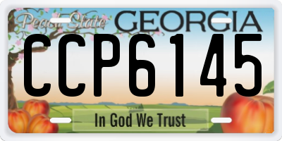 GA license plate CCP6145