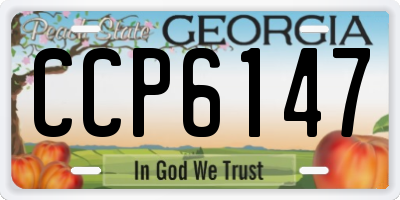 GA license plate CCP6147