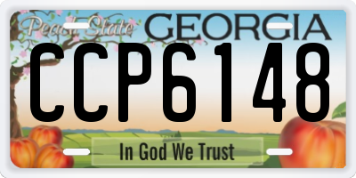 GA license plate CCP6148