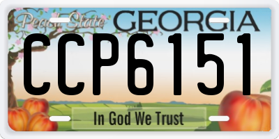 GA license plate CCP6151