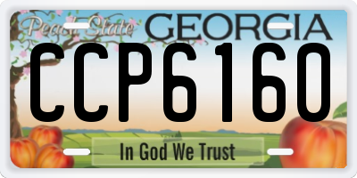 GA license plate CCP6160