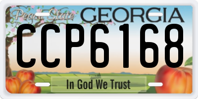 GA license plate CCP6168