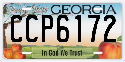 GA license plate CCP6172
