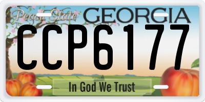GA license plate CCP6177