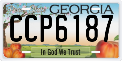 GA license plate CCP6187