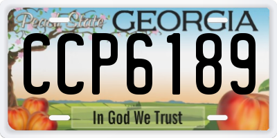 GA license plate CCP6189
