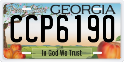 GA license plate CCP6190