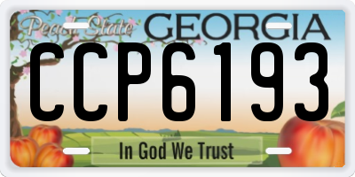 GA license plate CCP6193