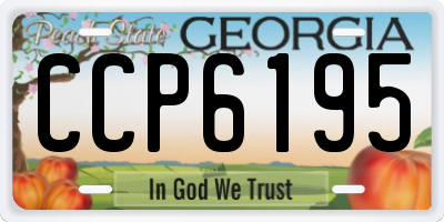 GA license plate CCP6195