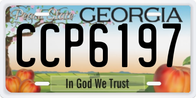 GA license plate CCP6197