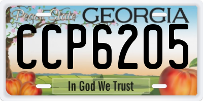 GA license plate CCP6205