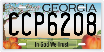 GA license plate CCP6208
