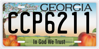 GA license plate CCP6211