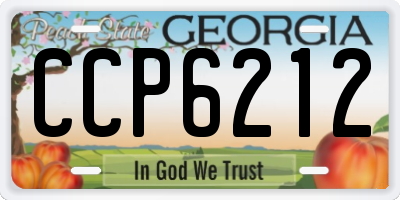 GA license plate CCP6212