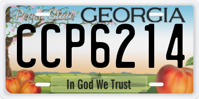 GA license plate CCP6214
