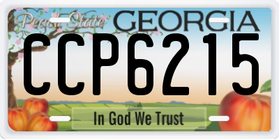 GA license plate CCP6215