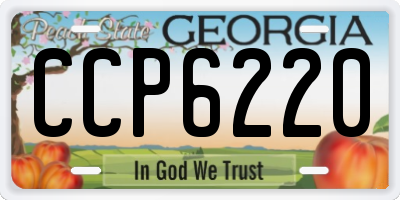 GA license plate CCP6220