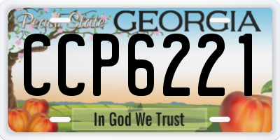 GA license plate CCP6221