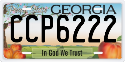 GA license plate CCP6222