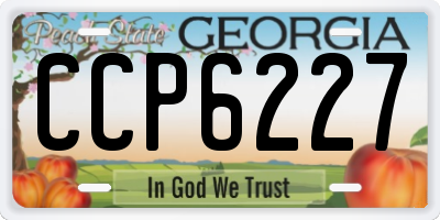 GA license plate CCP6227