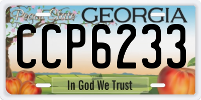 GA license plate CCP6233