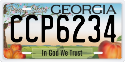 GA license plate CCP6234