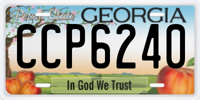 GA license plate CCP6240