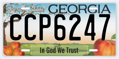 GA license plate CCP6247